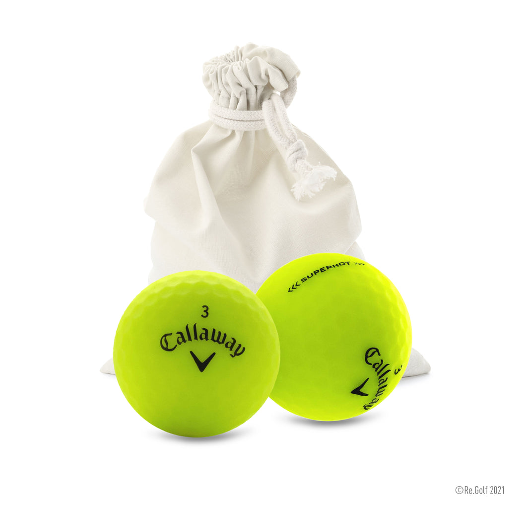 Callaway SuperHot - Yellow Matte - Quantity 12 in Eco-Friendly Bag (Professionally Recycled)