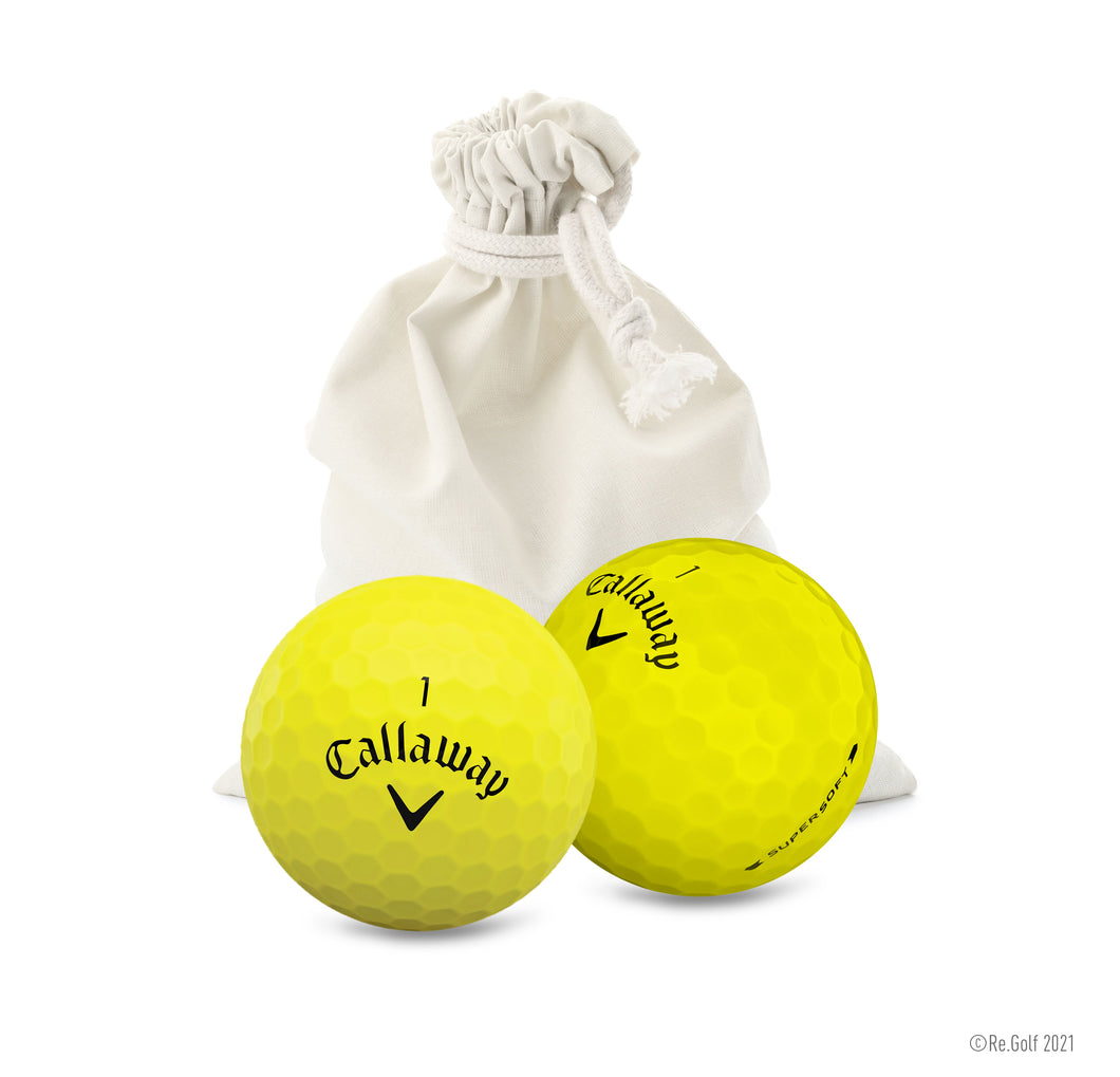 Callaway Super Soft - Yellow - Quantity 12 in Eco-Friendly Bag (Professionally Recycled)