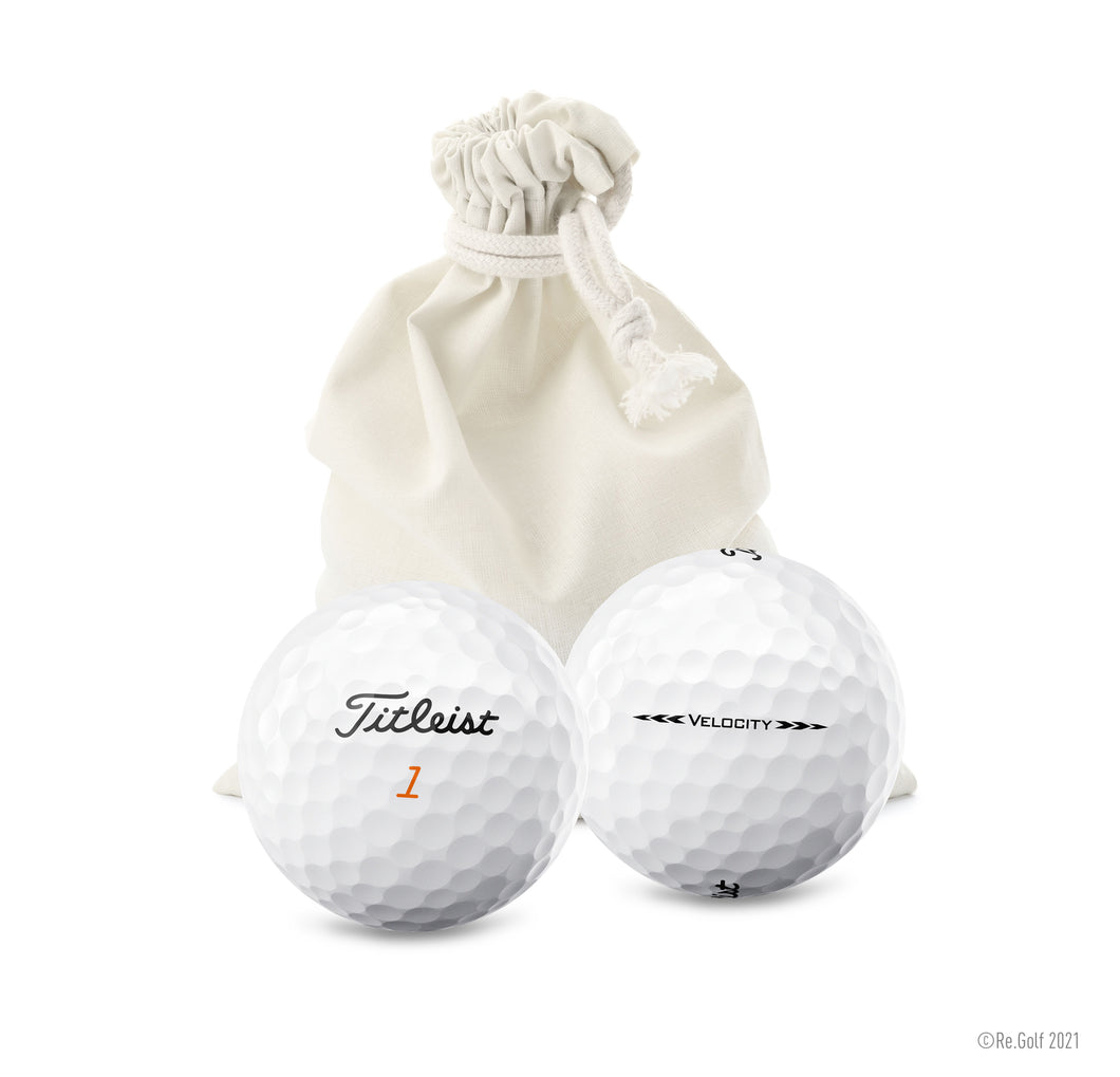Titleist Velocity - Quantity 12 in Eco-Friendly Bag (Professionally Recycled)